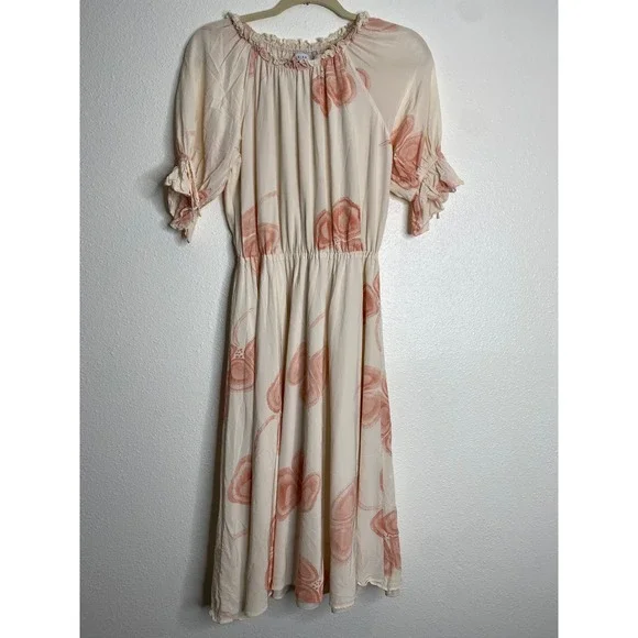 REISS Peaches Floral‎ Bardot Midi Dress Size 4 - Picture 6 of 11